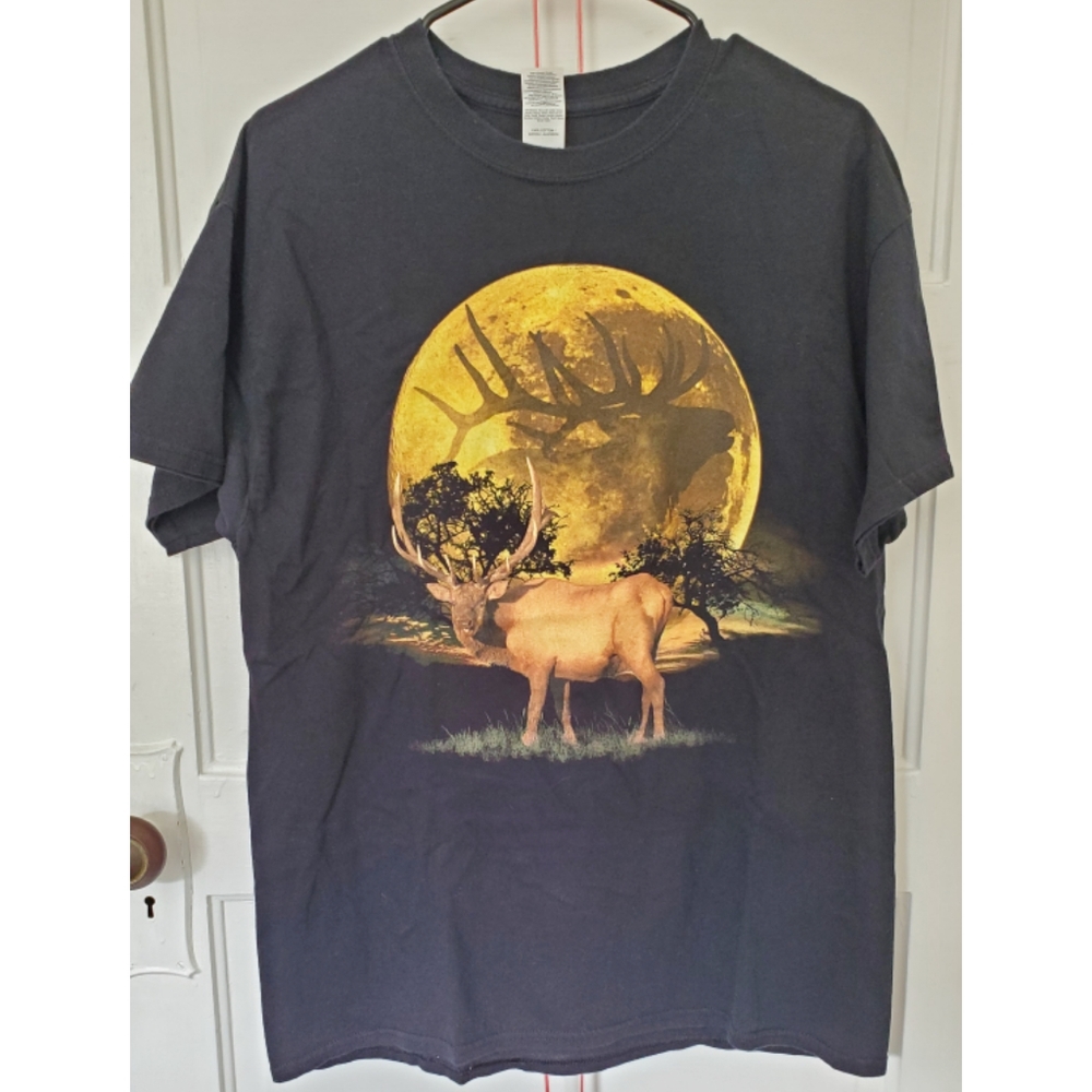 Vintage Elk & Moon Shirt Large